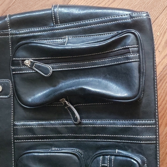 BLACK bag. Perfect for travel or work. Many pockets on outside and inside. - Picture 3 of 11